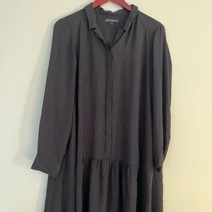 Banana Republic Black dress with collar and long sleeves. Size 10